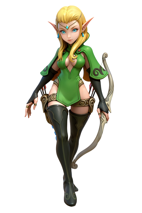 弓箭手，宛如灵动与迅捷的完美融合体。他们，是诞生于生命之树那神秘枝桠间的精灵族人。静立时，他们仿若扎根于大地、坚韧不拔的松木，沉稳而笃定；行动时，又似离弦之箭般迅疾，恰似那脱兔般灵动跳跃。